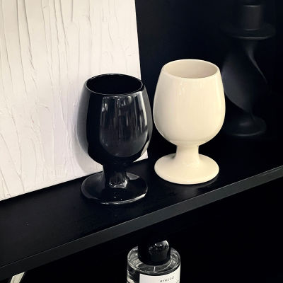 แก้วไวน์แดงเซรามิกสีแบบทึบสไตล์เกาหลีแก้วไวน์บ้านแว่นตาขาสูงที่สวยงามเป็นพิเศษ