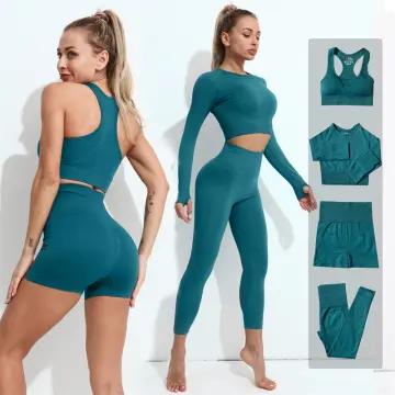 Seamless Athletic Wear Women Tracksuit Yoga Set 2 Pieces Workout Sportswear  Gym Clothing Fitness High Waist Leggings Sports Suit