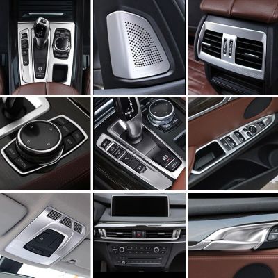 [Hot K] อุปกรณ์เสริมสำหรับ BMW X5 F15 X6 F16รถการเปลี่ยนเกียร์ภายในเครื่องปรับอากาศซีดีบานประตูที่เท้าแขนฝาครอบสติกเกอร์ประดับรถยนต์