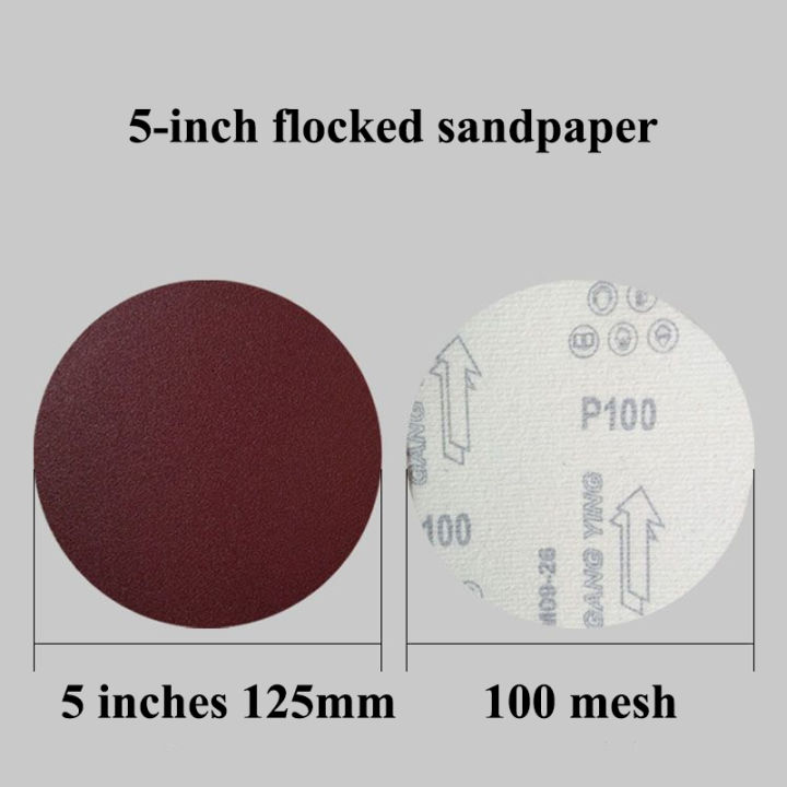 yonuo-กระดาษทรายกลม-กระดาษทรายแปะ-กระดาษทราย-กระดาษทรายกลมหลังสักหลาด-4-นิ้ว-5นิ้ว-แพ็ค-100ใบ-กระดาษทรายกลมหลังขน