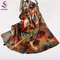 ◊✆ [BYSIFA] New Ladies Satin Long Scarves Shawls Luxury Brand Red Rose Silk Neck Scarf Cape Autumn Women Spring Headscarves Hijabs