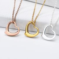 Hollow Heart Shape Pendants Necklaces For Women Color Stainless Steel Heart Shape Necklace Gift Jewelry Fashion Wholesale