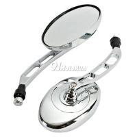 【ใหม่】10Mm Chrome รูปไข่กระจกมองหลังด้านหลังรถจักรยานยนต์สำหรับ Suzuki Boulevard M109R M50 M90 M95 Marauder VZ 800 1600C109R C50 C90 S40