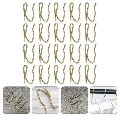 50 Pcs Curtain Drapery Stainless Steel Hooks Shaped Metal Shower Clips Ornament Hanging Hangers Jewelry Rods