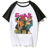 เสื้อยืด Gorillaz ผู้หญิงเสื้อผ้าฮาราจูกุเด็กผู้หญิงเสื้อยืดตลกอนิเมะฤดูร้อน