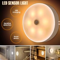 Automatic Motion Sensor LED Night Light Magnetic Stick-on LED Lamp USB Rechargable Body Induction Lamp for Bedroom Kitchen Bathroom Hallway Closet