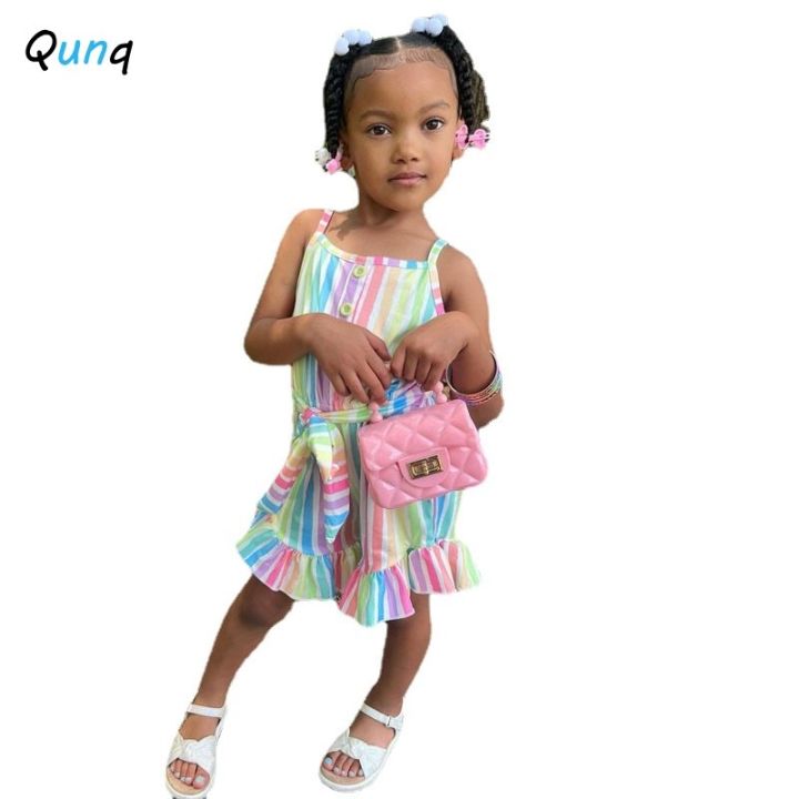 qunq-2023-summer-ins-new-girls-sweet-striped-print-sleeveless-ruffled-vest-bind-dress-lovely-casual-children-clothes-age-3t-8t