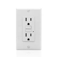 สีขาวอเมริกัน UL PC แผง Outlet USB Wall Socket Double US GFCI Receptacle NEMA 5-15R 5-20R Power Socket 115X70มม. 15A 20A