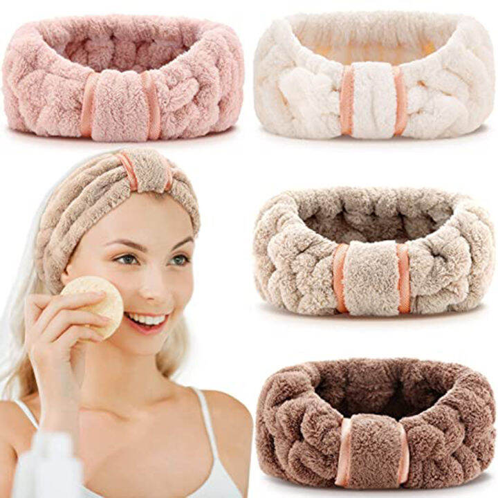 wash-for-accessories-elastic-spa-face-facial-women-girls-turban-headband-fleece-coral