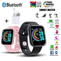 Y68 Smart Watch ผู้ชายผู้หญิงบลูทูธนาฬิกาดิจิตอลกีฬา Pedometer I7S ไร้สายบลูทูธหูฟัง D20สร้อยข้อมือสมาร์ท