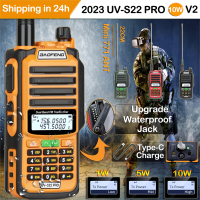 Baofeng UV-S22 Pro 10W V2 711เสาอากาศพลังงานสูง True IP68วิทยุสื่อสารกันน้ำประเภท C ที่ชาร์จระยะไกล UV9R บวกกับวิทยุ5R