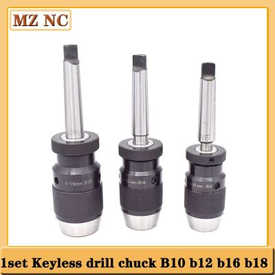 1SET Keyless Drill Chuck B16 MT1 MT2 MT3 MT4 B16 B18 B12 B10 Self Tighten Automatic Locking Chuck 1-13mm Morse Taper shank