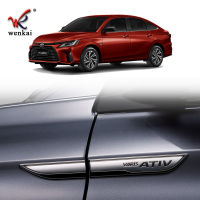 รถอุปกรณ์เสริมภายนอกสำหรับ Toyota Yaris Ativ 2022 2023ประตู ABS Chrome ด้านข้างโคมไฟ Trim Garnish Styling