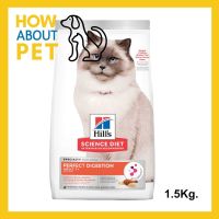 อาหารแมว Hill’s Perfect Digestion Adult 7+ สูตรไก่ ปรับสมดุลลำไส้ สำหรับแมวอายุมากกว่า 7 ปี 1.5Kg.(1ถุง)  Hills Science Diet Adult 7+ Perfect Digestion Chicken, Barley &amp; Whole Oats Recipe Cat Food 1.5Kg. (1bag)