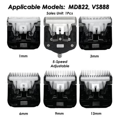 ใบมีดปัตตาเลี่ยนสำหรับสัตว์เลี้ยงของแท้1ชิ้น3/6/9/13หัวคัตเตอร์มม. เซรามิกสำหรับ VS888 AOBO MDB22 S43ที่ตัดผมมืออาชีพสุนัขกรูมมิ่งแมว