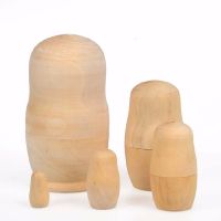 XFZHG Kids Wooden Home Decoration DIY Unpainted Office Blank Wooden Embryos Matrioska Dolls Matryoshka Doll Russian Nesting Dolls