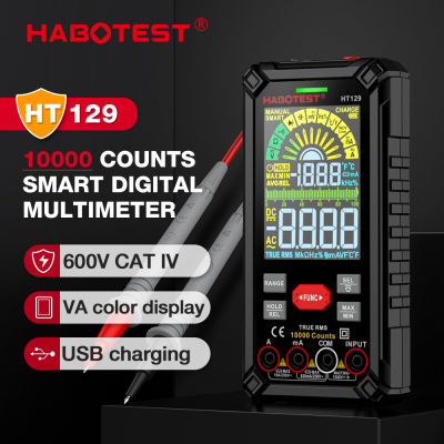 HABOTEST HT129 ดิจิตอลมัลติมิเตอร์ Auto Range True RMS AC DC NCV โวลต์มิเตอร์ 10000 นับ Intelligent Multifunction Tester
