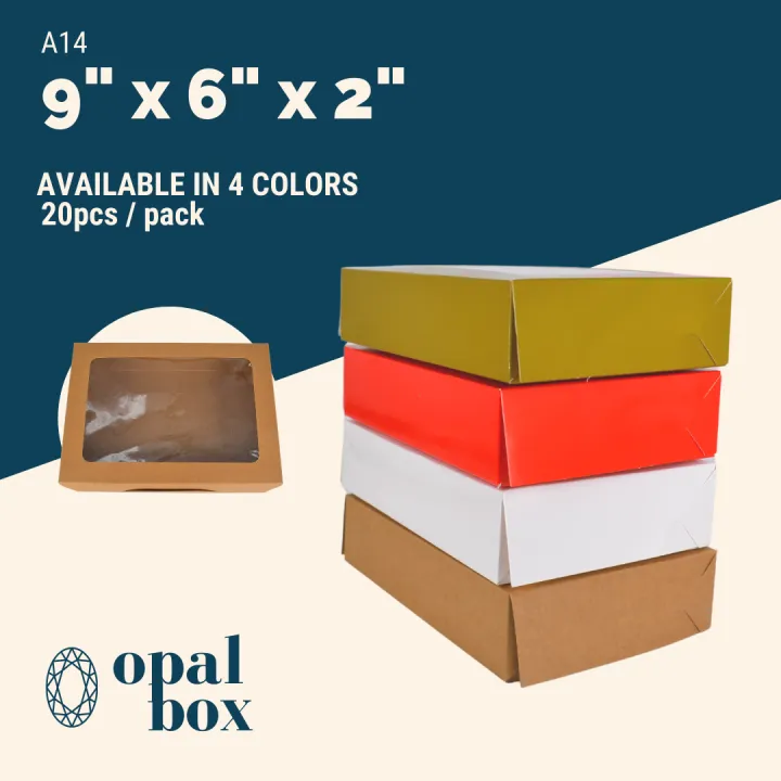 Opalbox 9x6x2 Pastry Box Brownie Box Laminated Lazada PH