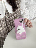 ins น่ารักแมวยืนกรณีโทรศัพท์สำหรับ iPhone14Pro เคสซิลิโคนสีม่วงสำหรับ iPhone13Promax เคสโทรศัพท์มือถือสีขาวสำหรับ iPhone11 เคสแฟชั่นเกาหลีสำหรับ iPhone12Pro