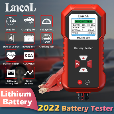 Lancol Micro 500 12V Car Battery Tester 40-3000 CCA Lithium Battery Test Lead Acid Battery yzer LED Display with QR Code