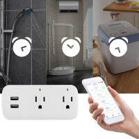 Smart Plug Outlet 2 อินเตอร์เฟส USB ซ็อกเก็ต WIFI แบบพกพาขนาดกะทัดรัดสำหรับบ้าน โรงแรม สำนักงาน การเดินทาง