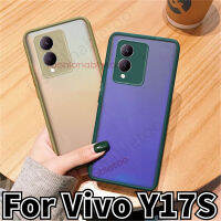 รู้สึกผิวเคลือบสำหรับ Vivo Y17s Y27 Y 17 S Y17 S Vivo Y27 VivoY17s 4G 5G 2023ซิลิโคนนิ่มเคสโทรศัพท์ผิวเกล็ดน้ำแข็งใสเลนส์กล้องถ่ายรูปฝาหลังกันกระแทก