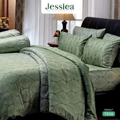 Jessica ผ้าปูที่นอน (ไม่รวมผ้านวม) Tencel ทอ 500 เส้น พิมพ์ลาย กราฟฟิก Graphic Print T834 (เลือกขนาดเตียง 5ฟุต/6ฟุต) #เจสสิกา เครื่องนอน ชุดผ้าปู ผ้าปูเตียง
