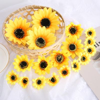 10pcs Beautiful Silk Sunflower Artificial Daisy Flowers Head For DIY Wedding Decoration Home Wreath Scrapbooking Accessories
