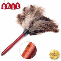 ▩☋ↂ Anti-static Ostrich Feather Fur Wooden Handle Brush Duster Dust Cleaning Tool Household Cleaning gadgets Household Merchandises