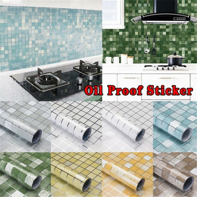 Kitchen Oil Proof Sticker 70x45cm Aluminum Foil Oil Heat Anti Adhesive Wallpapers for Kitchen Bath Waterproof Wall Stickers
