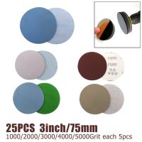 25Pcs 3inch/75mm 1000/2000/3000/4000/5000Grit Water Dry Sanding Discs Sandpaper For Sanding Polishing And  Grinding Cleaning Tools