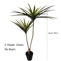 Dracaena ปลอมสำหรับปลูกในต้นไม้ปลอม90-120ซม. ใบฝ่ามือพลาสติกต้นไซคัสปลอมสำหรับปลูกในบ้านอุปกรณ์ตกแต่งสวนในร่มดอกไม้กระถางเทียมเขตร้อน