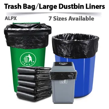 50x Large Waste Bag Garbage Bags PlasticDisposable Black Many Size