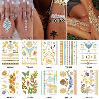 Flash Metallic Tattoo Sticker False Tattoos Gold Festival Temporary Waterproof Tattoo Women Party Body Arm Leg Art Decoration