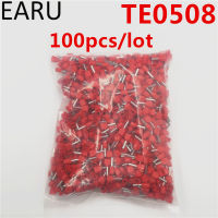 100ชิ้นท่อ E ชนิด Te0508ฉนวนสองเส้นขั้วต่อขั้วกดเย็นปลายเข็มหลากสี2x0.5mm2