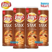 [HCM]Bộ 4 hộp Bánh Snack Khoai Tây Lays Stax Malaysia 160g Vị Sườn nướng BBQ