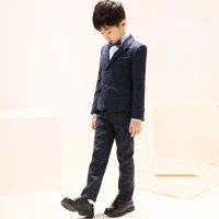 【Ready】? Childrens suit suit -piece sprg and autumn boy suit nme ish flower rl dress boy suit costume