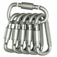 6 pcs Aluminum Alloy D-ring Locking Carabiner Light but Strong