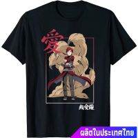 2023 newเสื้อยืดคอกลมข้อเสนอพิเศษ นารูโตะ แอนิเมชั่นญี่ปุ่น Naruto Shippuden Gaara Kanji Frame T-Shirt teeคอกลม แฟชั่น ผ้าฝ้ายแท