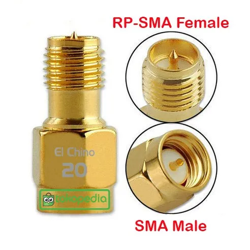 Bisa COD RP SMA Female To SMA Male Converter Adapter Connector RF Coax ...