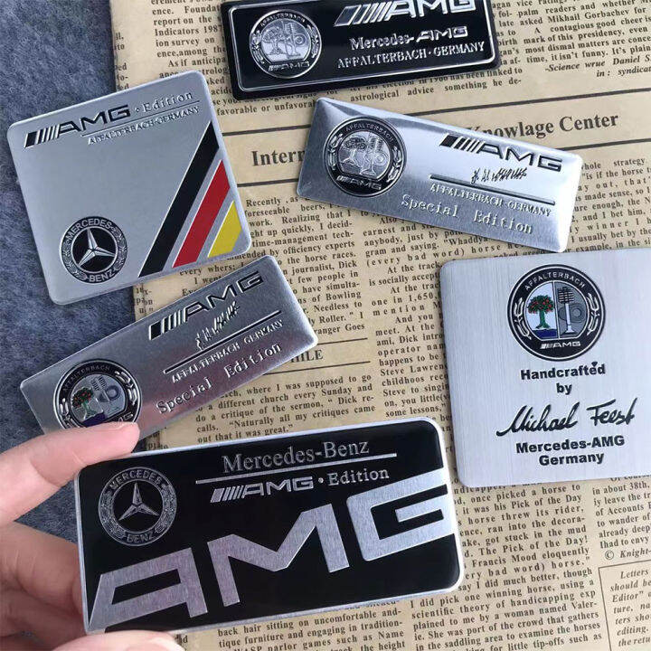 AMG Aluminum Labelling Emblems Stickers Engine Badges for Mercedes AMG ...