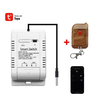 Tuya WiFi Smart Temperature Switch+RF Remote Energy Consumption Monitoring Thermostat WiFi Temperature Switch 16A 3000W White Plastic For Google Home Alexa