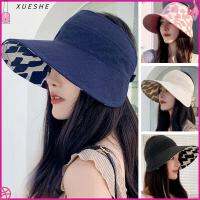 XUESHE กิจกรรมกลางแจ้งกลางแจ้ง แบบสองด้าน ปีกกว้างกว้าง ป้องกันรังสียูวี กีฬา visors หมวกด้านบนที่ว่างเปล่า หมวกชายหาดหมวก หมวกกันแดดผู้หญิง