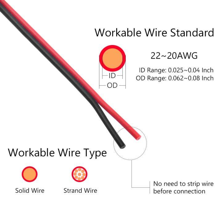 5-10-20pcs-quick-electrical-cable-1-2-pin-i-type-for-led-strip-car-electric-wire-connector-quick-wire-splice-connectors-22-18awg