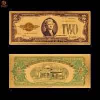 24k Gold Banknote US 2 Dollar Money Replica Fake Currency Paper Money Collection And Souvenir Money Gifts