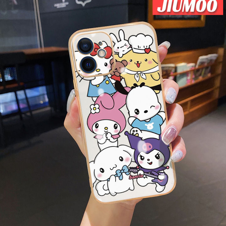 เคส-jiumoo-สำหรับ-oppo-a96-a76-a36-a57-2022-a77-2022-a77s-a57s-a57e-เคสการ์ตูนน่ารักเมโลดี้คุโรมิเคลือบด้านข้างใหม่ขอบสี่เหลี่ยมเคสมือถือปลอกซิลิโคนฝาปิดเลนส์เต็มรูปแบบป้องกันกล้องเคสนิ่มกันกระแทก