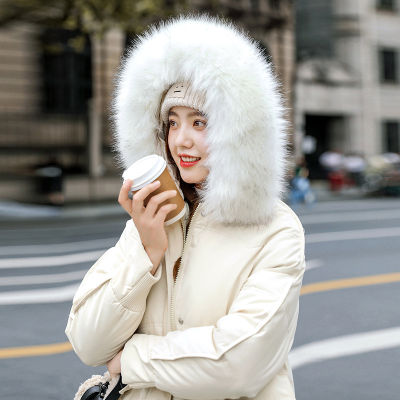 [COD] เสื้อบุใยฝ้ายผู้หญิงปกขนยาวคลุมเข่าสไตล์เกาหลี 2022 ฤดูหนาวใหม่กระเป๋าใหญ่เสื้อโค้ทผ้าฝ้ายบุนวมยาวพิเศษ