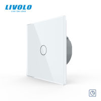 2021Livolo EU Standard Timer Switch(30s delay), AC 220~250V, 7Color Glass Panel, Light Touch Switch+LED Indicator,C701T-1235