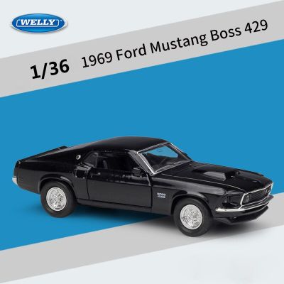 WELLY 1:36 1969 Ford Mustang Boss 429 Scale Classic Car Pull Back Car Model Car Metal Diecast Alloy Sports Car Toy Car For B134