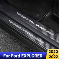 สำหรับ Ford EXPLORER 2023 2022 2021 Auto ประตู Sill Pedal คาร์บอนไฟเบอร์อุปกรณ์เสริมหนังจัดแต่งทรงผมรถสติกเกอร์ TrimF